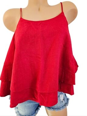 Bp Red Tiered Swing Tank with Adjustable Straps, Size Small
